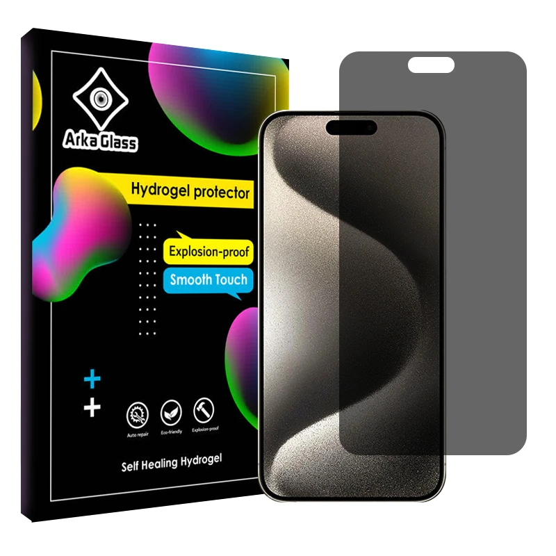 محافظ صفحه نمایش حریم شخصی آرکا گلس مدل Tough مناسب برای گوشی موبایل اپل iPhone 15 Pro Max