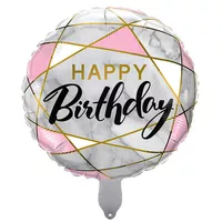  بادکنک فویلی لاکی بالونز مدل happy birthday طرح ماربل کد 1018