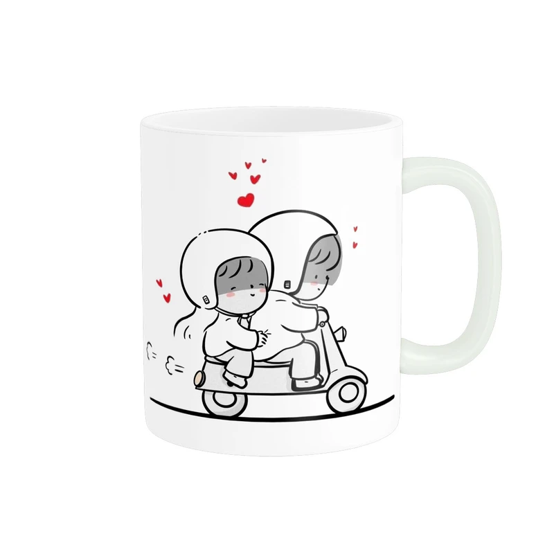 ماگ پاد آفرین مدل طرح عاشقانه کیوت فانتزی پینترستی عروسکی سرامیکی کد 516