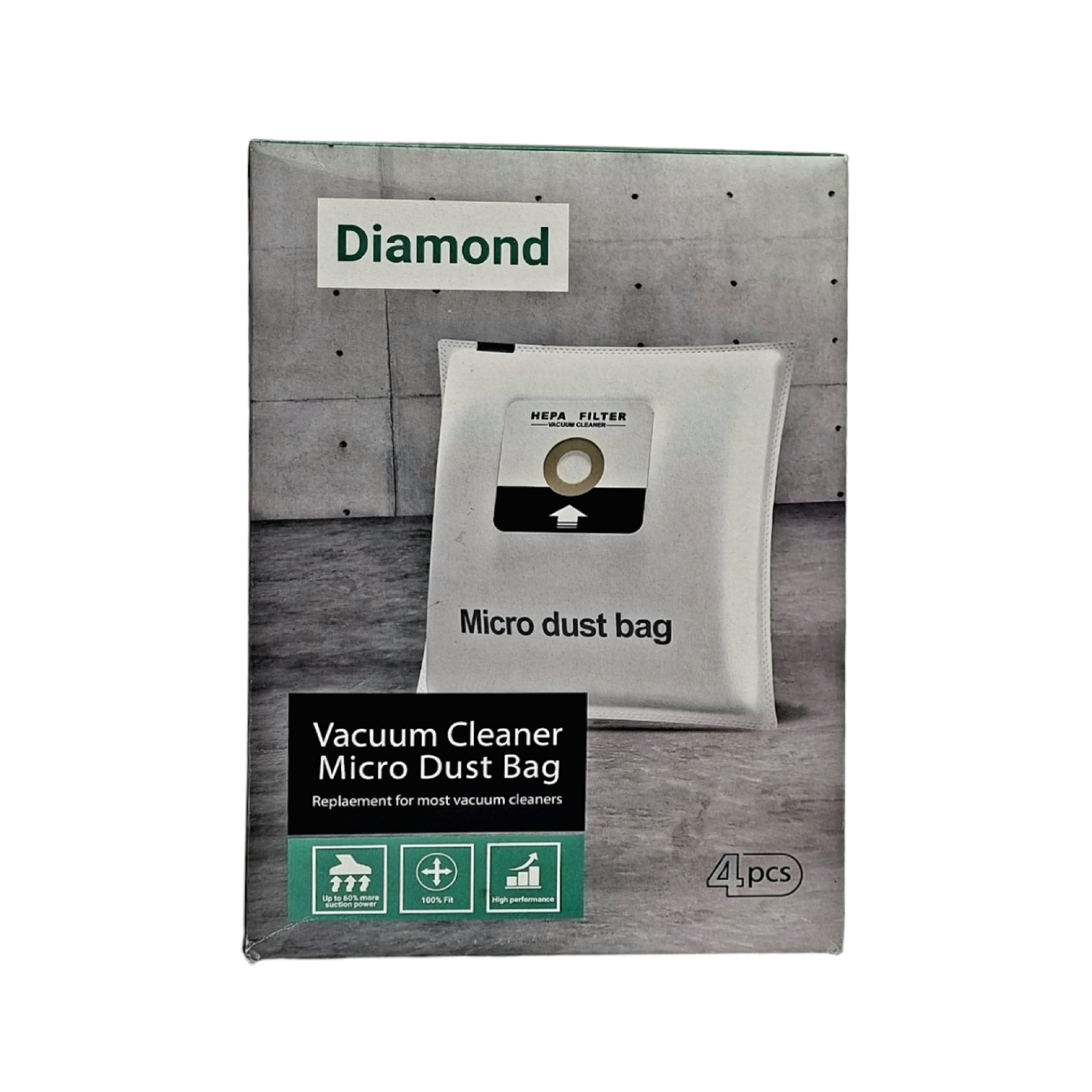 پاکت جاروبرقی مدل micro plus مناسب برای جاروبرقی های دیاموند و دلونگی بسته 4 عددی