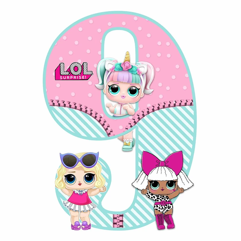 استند رومیزی تولد مدل عدد 9 طرح ال او ال کد 879