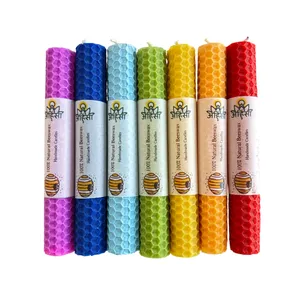 شمع بیزوکس مدل موم عسل طرح رنگین کمان مجموعه 7 عددی 