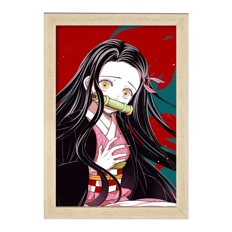 تابلو خندالو مدل نزوکو چان انیمه دختر  کد 12160