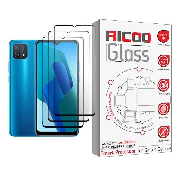 محافظ صفحه نمایش ریکو مدل Ricoo Glass MIX003 مناسب برای گوشی موبایل اوپو A16K بسته سه عددی