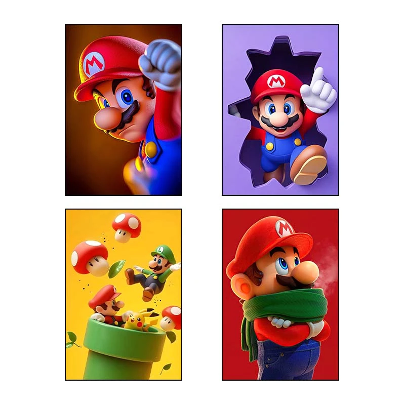 تابلو شاسي کارنيکا طرح ماریو mario کد 23487 مجموعه 4 عددی