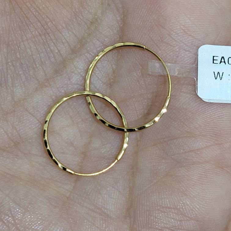 گوشواره حلقه‌ای طلا 18 عیار زنانه مان گالری مدل تراش کد EA01-0029600 - 3