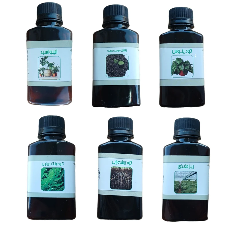 کود مایع پتاس و امینو اسید و پتوس و جلبک دریایی و ریز مغذی و کود ریشه زایی مدل life drop حجم 110 میلی لیتر بسته 6 عددی