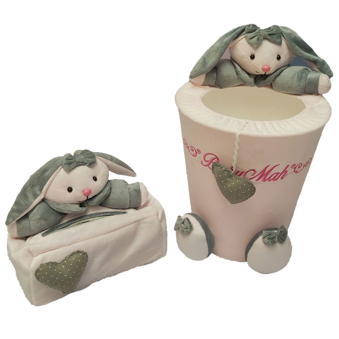 ست سطل و جادستمال کاغذی اتاق کودک  مدل خرگوش