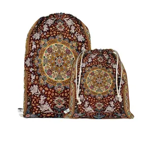 نظم دهنده سفری مدوپد طرح قالیچه قم ترنجی مدل C-Ghom148 بسته 2 عددی