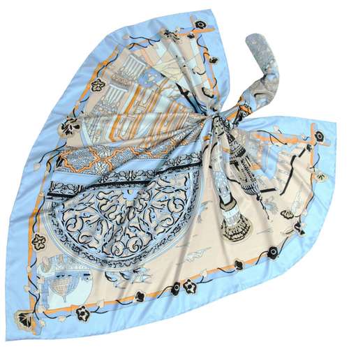 روسری زنانه آنالیا مدل ابریشم مزونی دور دست دوز کد a-9680