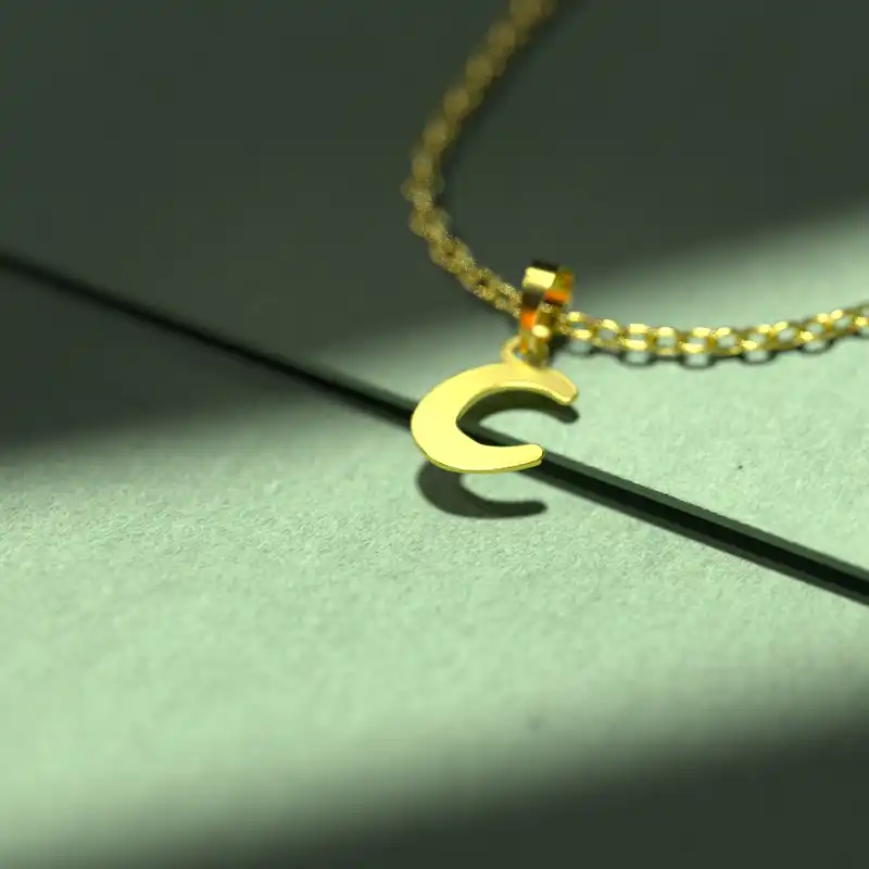 گردنبند طلا 18 عیار زنانه مدوپد مدل حرف C کد H3-1-1393