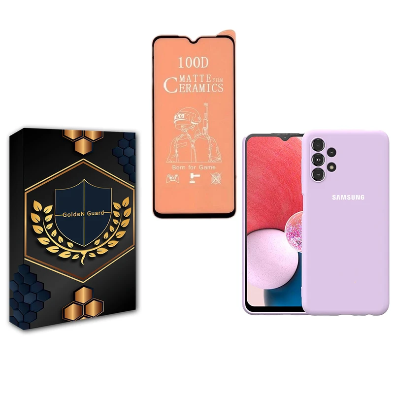  کاور گلدن گارد مدل سیلیکونی مناسب برای گوشی موبایل سامسونگ Galaxy A13 4G به همراه محافظ صفحه نمایش