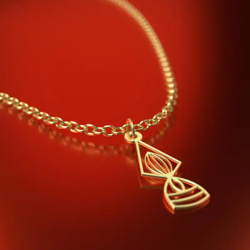 گردنبند طلا 18 عیار زنانه مدوپد مدل هندسی کد RNA10102