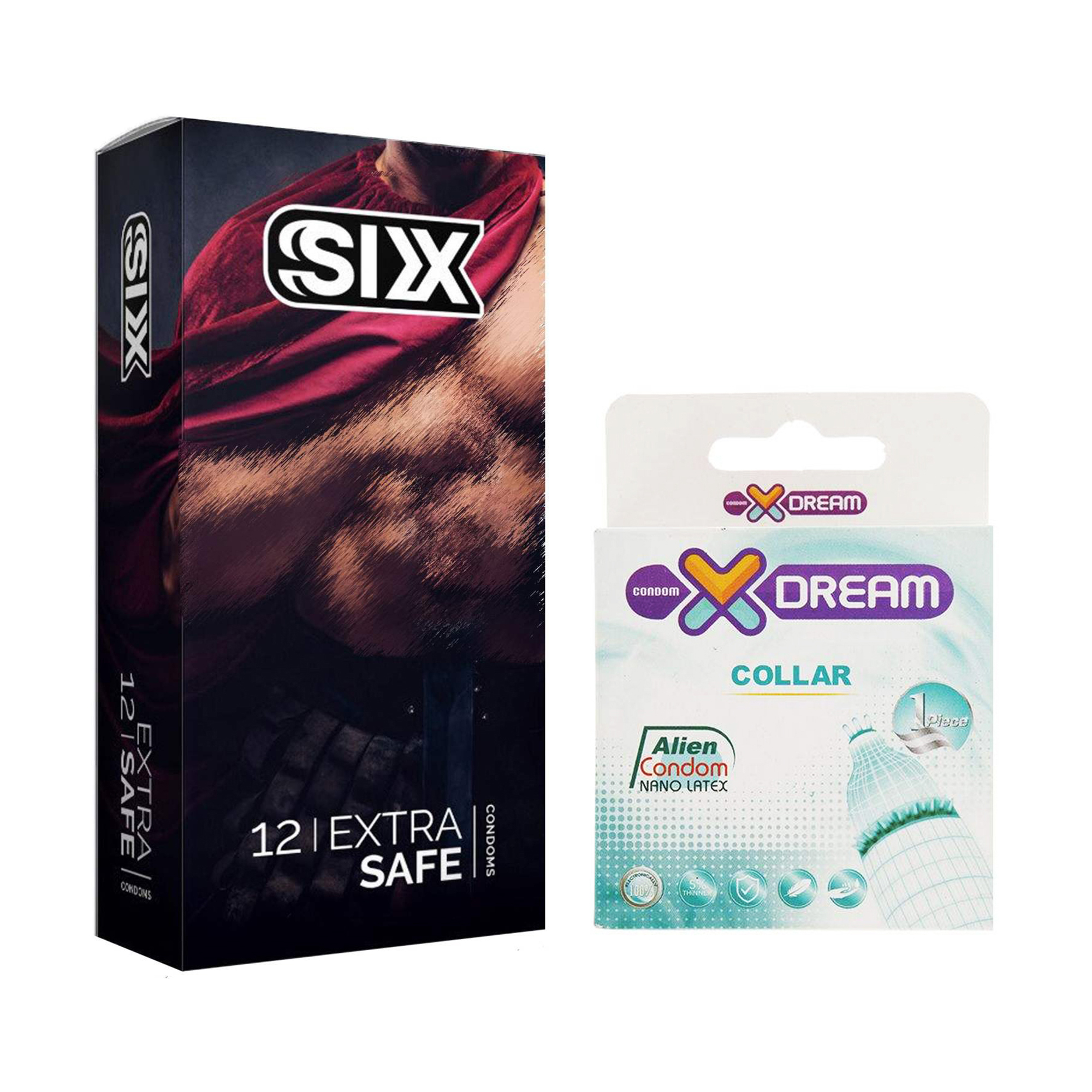 کاندوم سیکس مدل Max Safety بسته 12 عددی به همراه کاندوم ایکس دریم مدل Collar