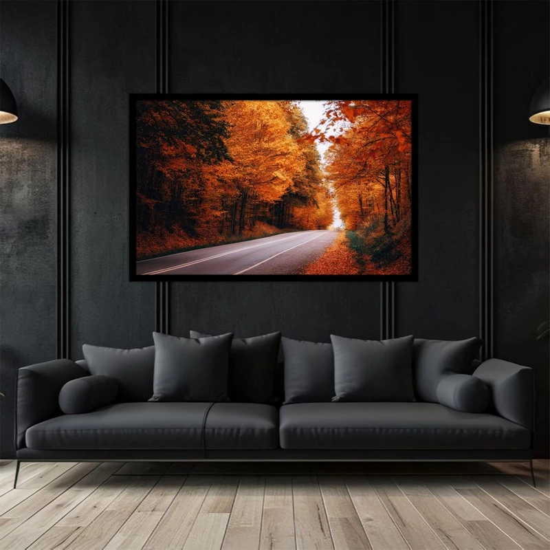 تابلو بکلیت طرح فصل پاییز منظره طبیعت و جنگل مدل B-bu5200