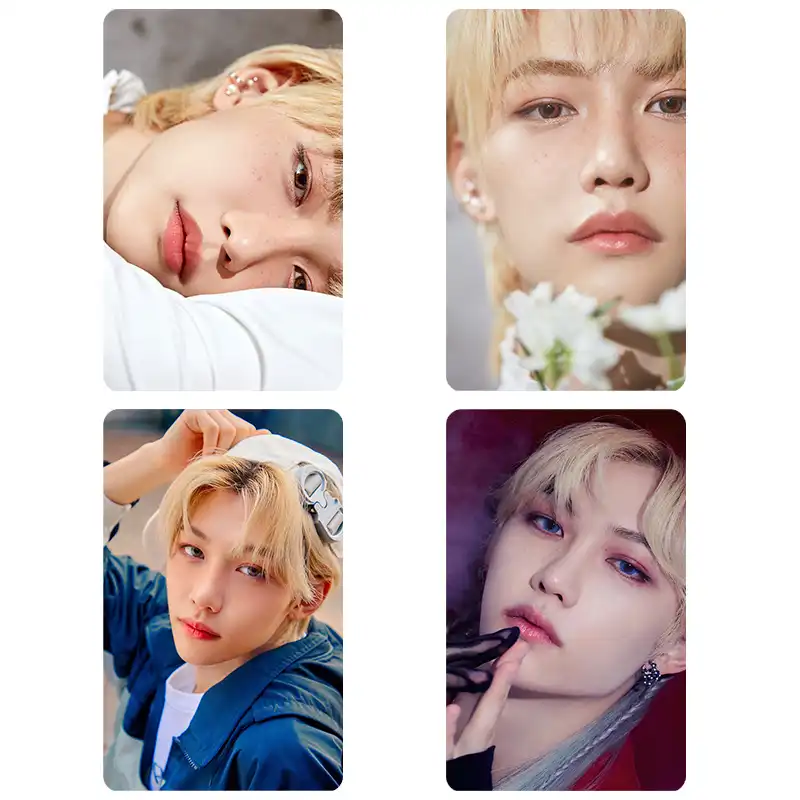 استیکر کارت مدل PH-468 طرح فتوکارت فلیکس استری کیدز straykids بسته 4 عددی