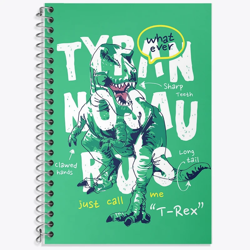 دفتر زبان 50 برگ خندالو مدل دو خط طرح دایناسور کد F1534