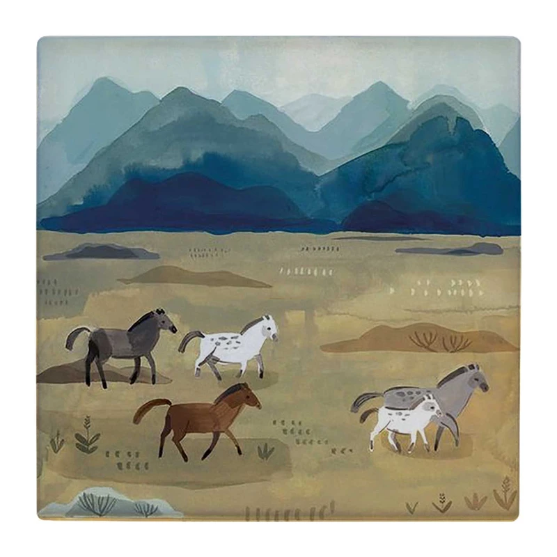 زیر لیوانی  طرح نقاشی اسب های وحشی کد    4809009_3638