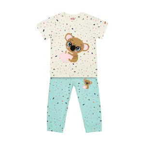 ست تی شرت و شلوار دخترانه مدل بارنی A