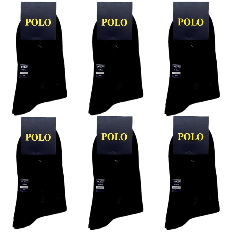 جوراب مردانه پولو مدل نیم ساق بسته ۶ عددی