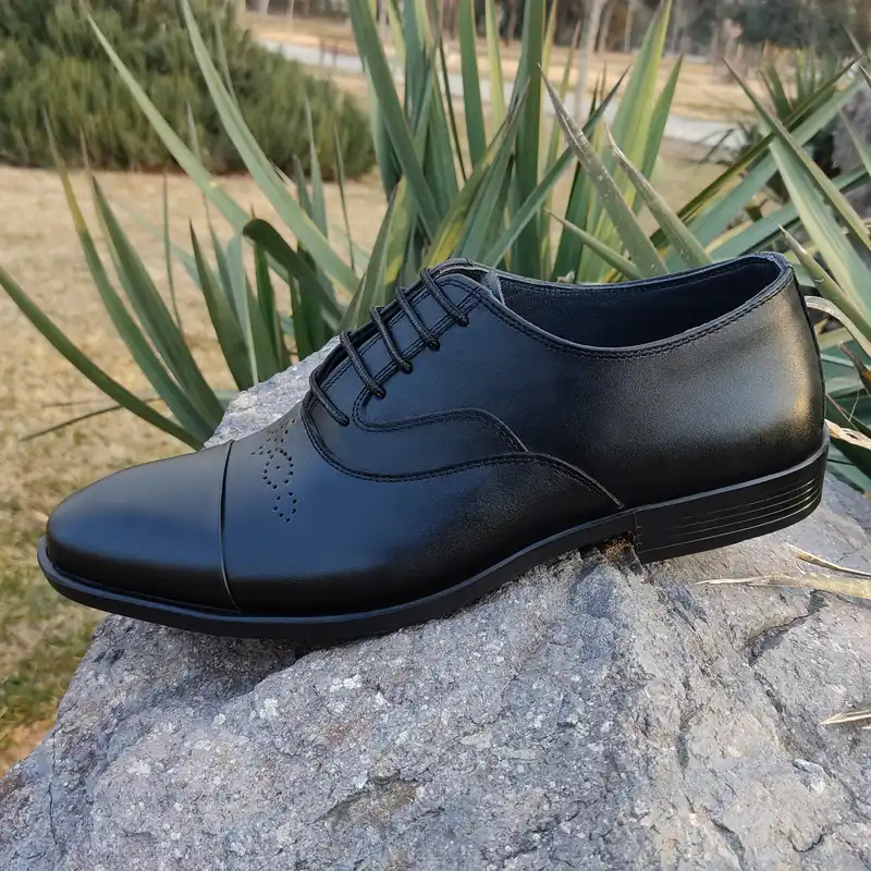 کفش طبی مردانه چرم تبریز مدل لاکچری رنگ مشکی