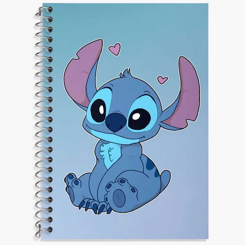 دفتر زبان 50 برگ خندالو مدل سه خط طرح استیچ (Stitch) کد 37184