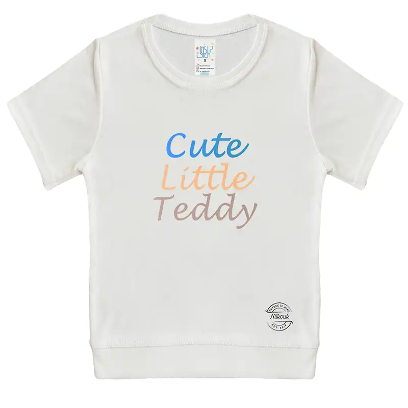 ست تی شرت و شلوار بچگانه نیل کوک مدل Cute Little Teddy Nice