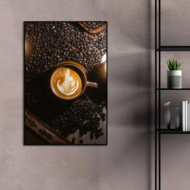 تابلو نوری بکلیت طرح کافه مدل B-D2210 فریم مشکی