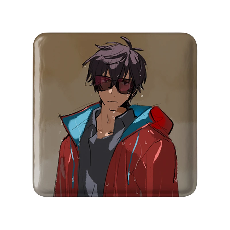 مگنت خندالو طرح نیکولاس انیمه تریگان (Trigun) مدل مربعی کد 36207