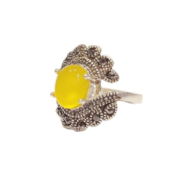 انگشتر نقره زنانه مدل سیاه قلم کد BN-07