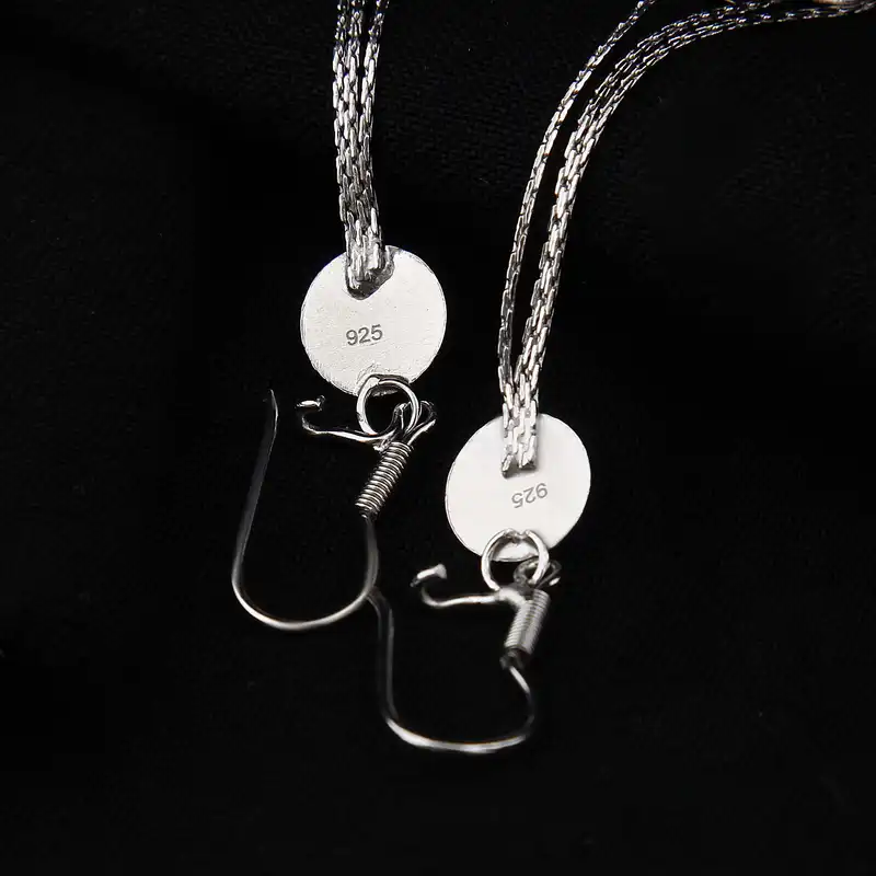 گوشواره نقره زنانه بازرگانی میلادی طرح زنجیری کلاسیک کد GZN_358