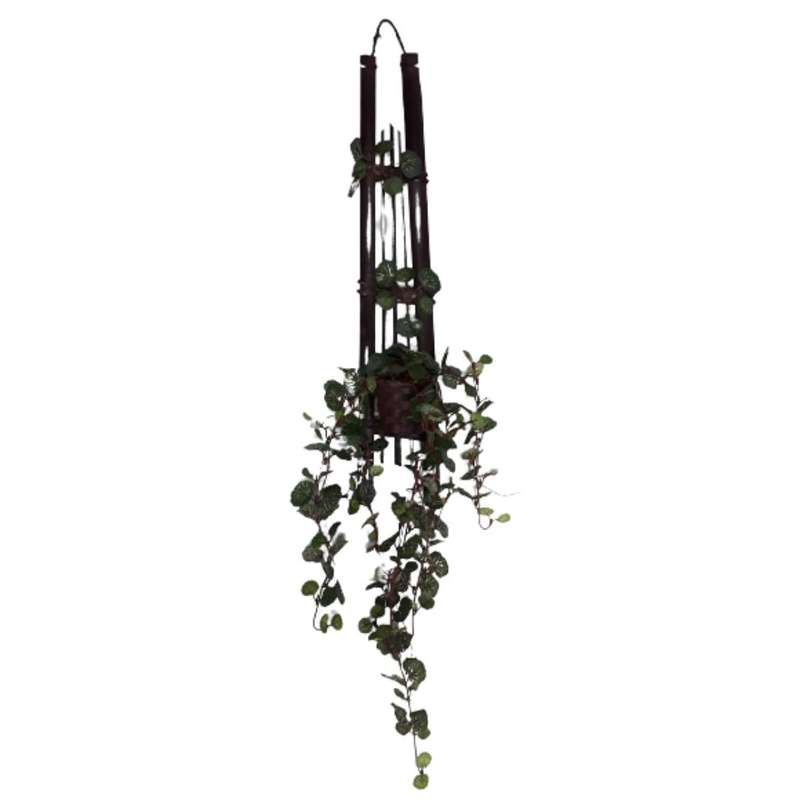 گلدان به همراه گل مصنوعی مدل برگ هندوانه ابلق کد PA-1314