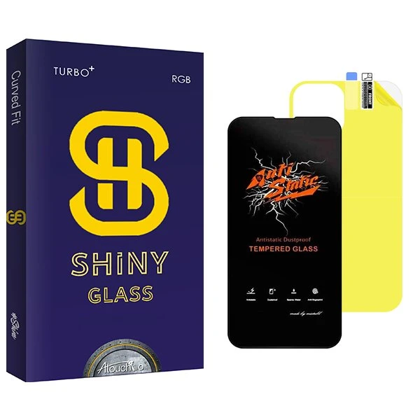 محافظ صفحه نمایش آتوچبو مدل Shiny Antistatic مناسب برای گوشی موبایل اپل iPhone 13 Pro Max  به همراه محافظ پشت گوشی
