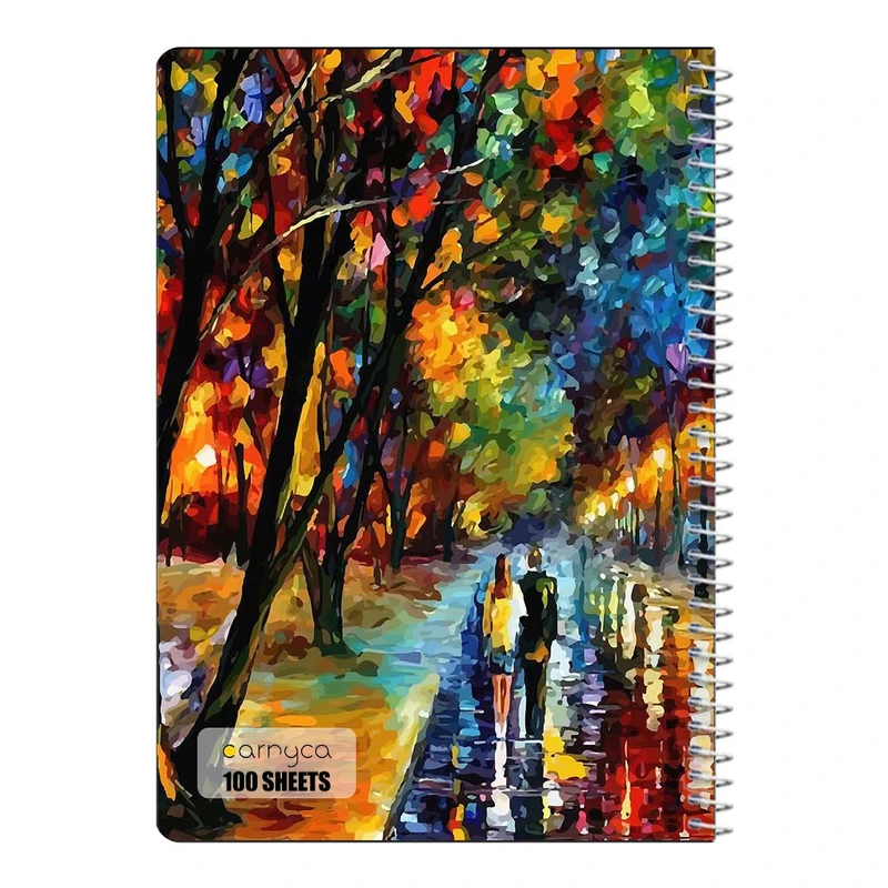 دفتر شطرنجی 100 برگ سیمی کارنیکا طرح نقاشی های آبرنگی Watercolor Paintings کد 97728