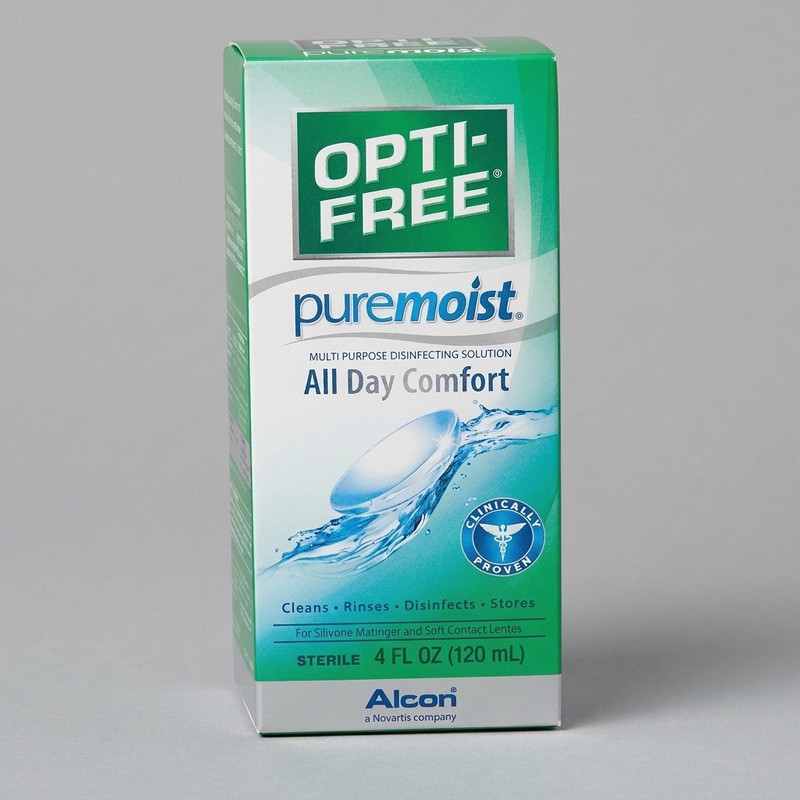 محلول شستشوی لنز اپتی فری مدل pure moist حجم 120 میلی لیتر