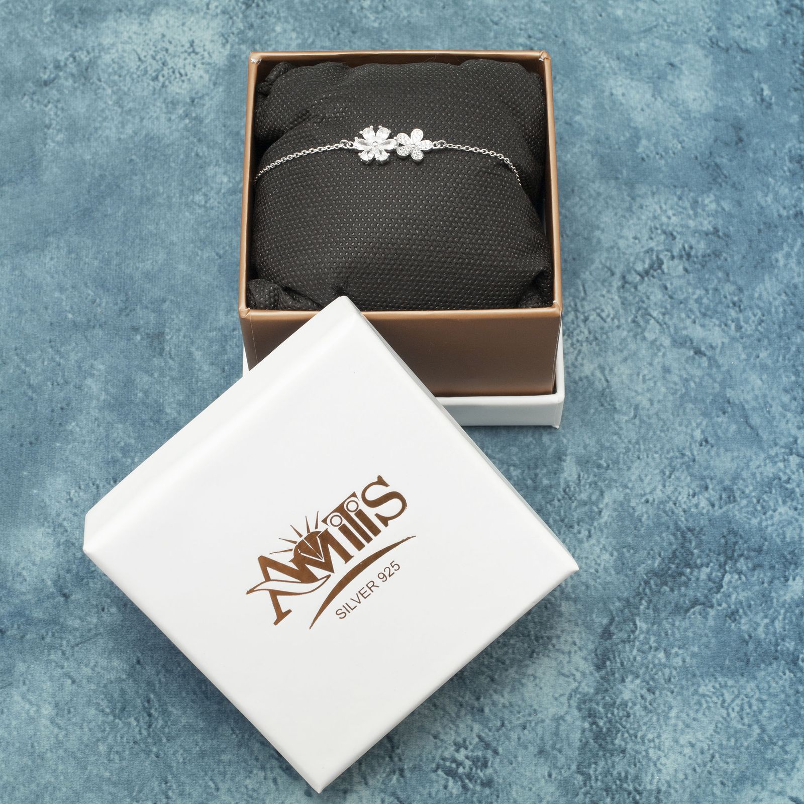 دستبند نقره زنانه آمیتیس مدل شکوفه AMT-D058 -  - 4
