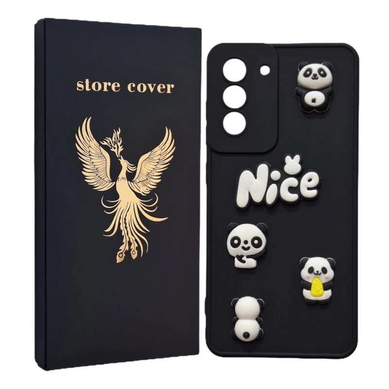 کاور استور کاور طرح پاندا برجسته مدل s21fe مناسب برای گوشی موبایل سامسونگ Galaxy S21 FE 