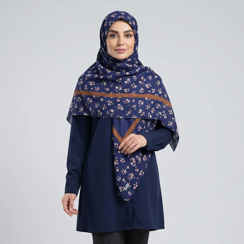 روسری زنانه مدل نخی دست دوز قواره دار کد ab7