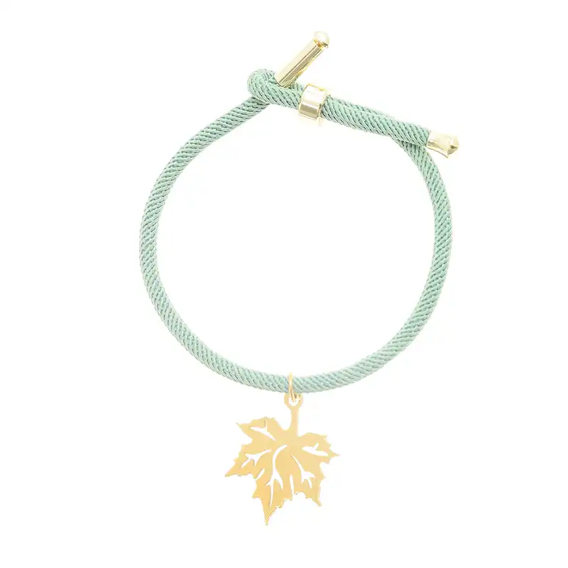 دستبند زنانه دلنار گالری مدل آسانسوری کنفی برگ پاییز