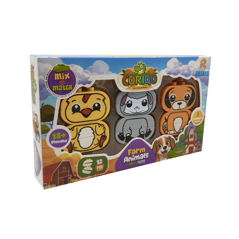 ساختنی ۱۲ تکه رساکو مدل حیوانات اهلی کریگو کد 001