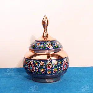 قندان‎ مس و پرداز‎ ‎‎‎‎ ‎‎‎ ‎‎رنگ‎ ‎سورمه ای‎ ‎‎طرح‎ ‎ختایی‎ ‎ ‎‎‎‎مدل 1004700020