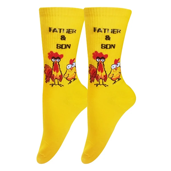 جوراب ساق بلند زنانه تن پوش هنگامه مدل کش اسپرت خروس و جوجه