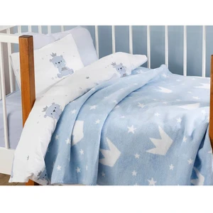 پتوی کودک انگلیش هوم مدل  Mini Crown mavi سایز 120x100 سانتی متر