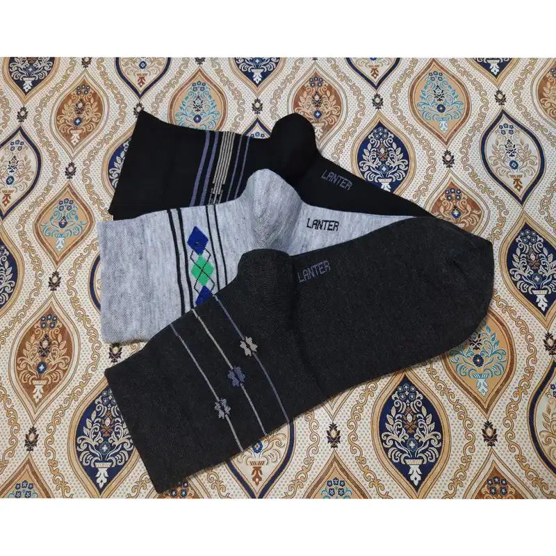 جوراب ساق کوتاه مردانه لنتر کد RT-06 مجموعه 6 عددی