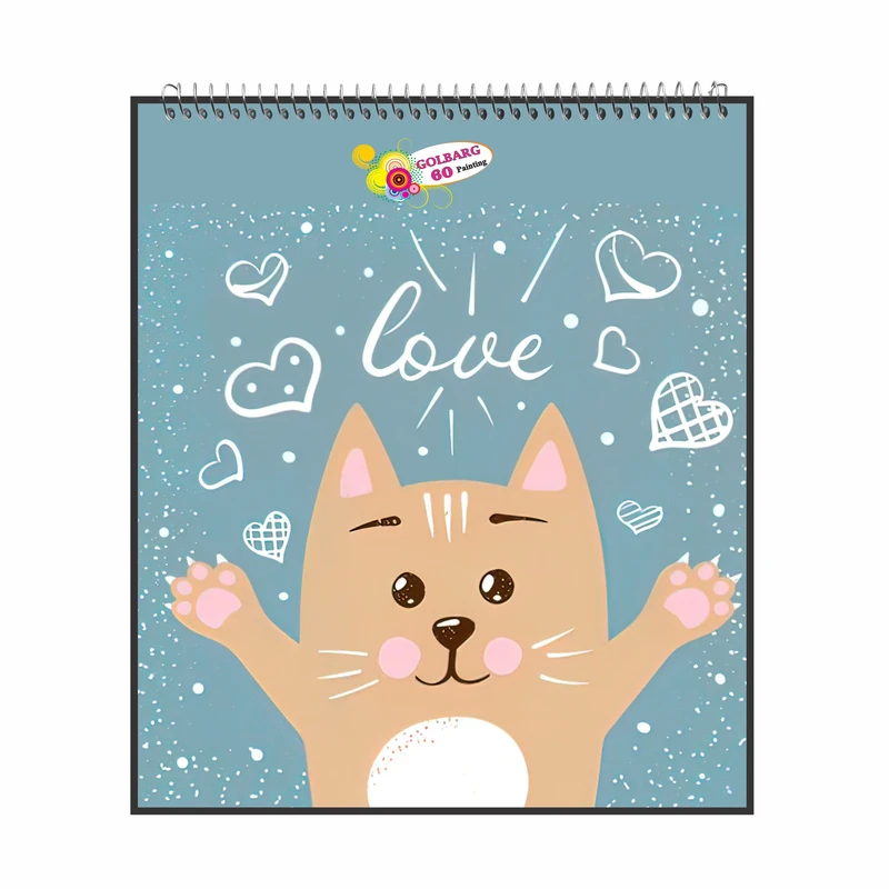 دفتر نقاشی 60  برگ گلبرگ مدل گربه کد 1447