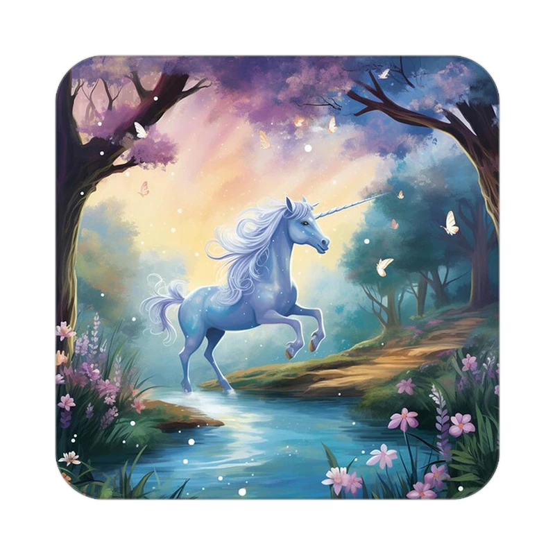 زیر لیوانی کاکتی طرح اسب تک شاخ و یونیکورن مدل mp31688