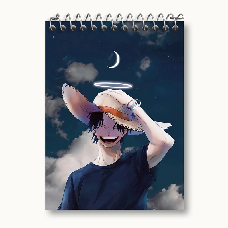 دفتر یادداشت 50 برگ خندالو مدل لوفی انیمه وان پیس One Piece کد 17221