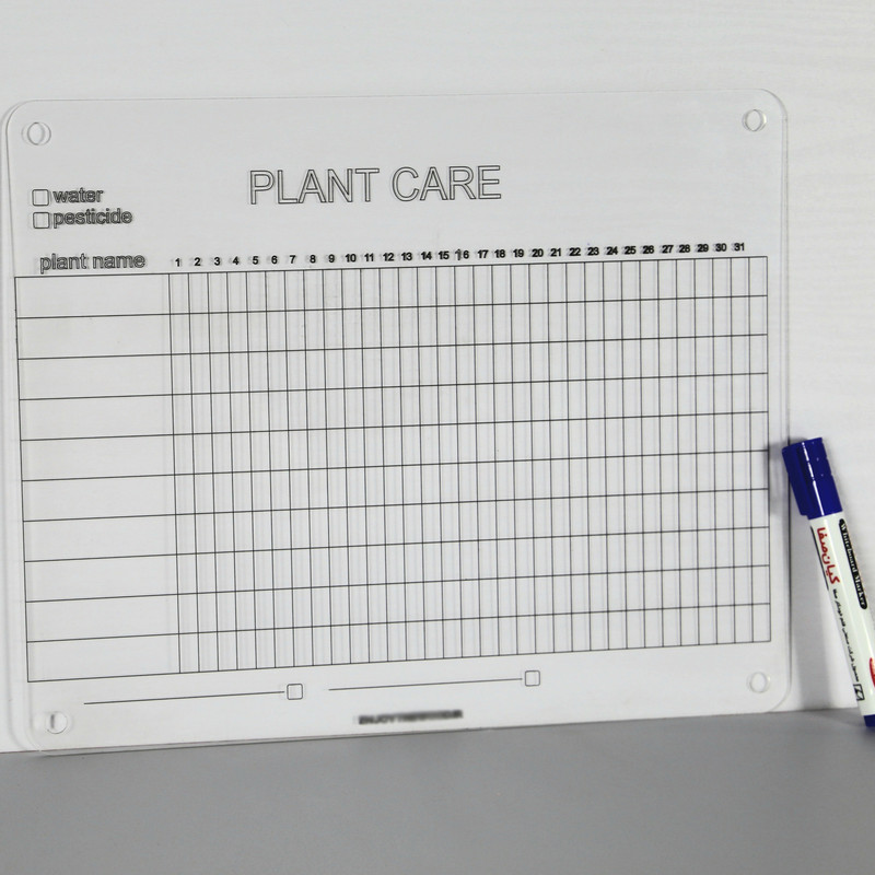 تخته وایت برد مدل پلنر برای مراقبت از گیاه سایز 29×37 سانتی متر به همراه ماژیک