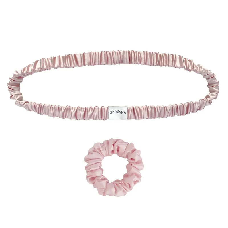 هدبند زنانه مدل ساتن ریسمانا اسپرت به همراه کش مو