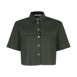 شومیز زنانه ال سی وایکیکی مدل 1S80727Z8-GYP-KHAKI